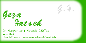 geza hatsek business card